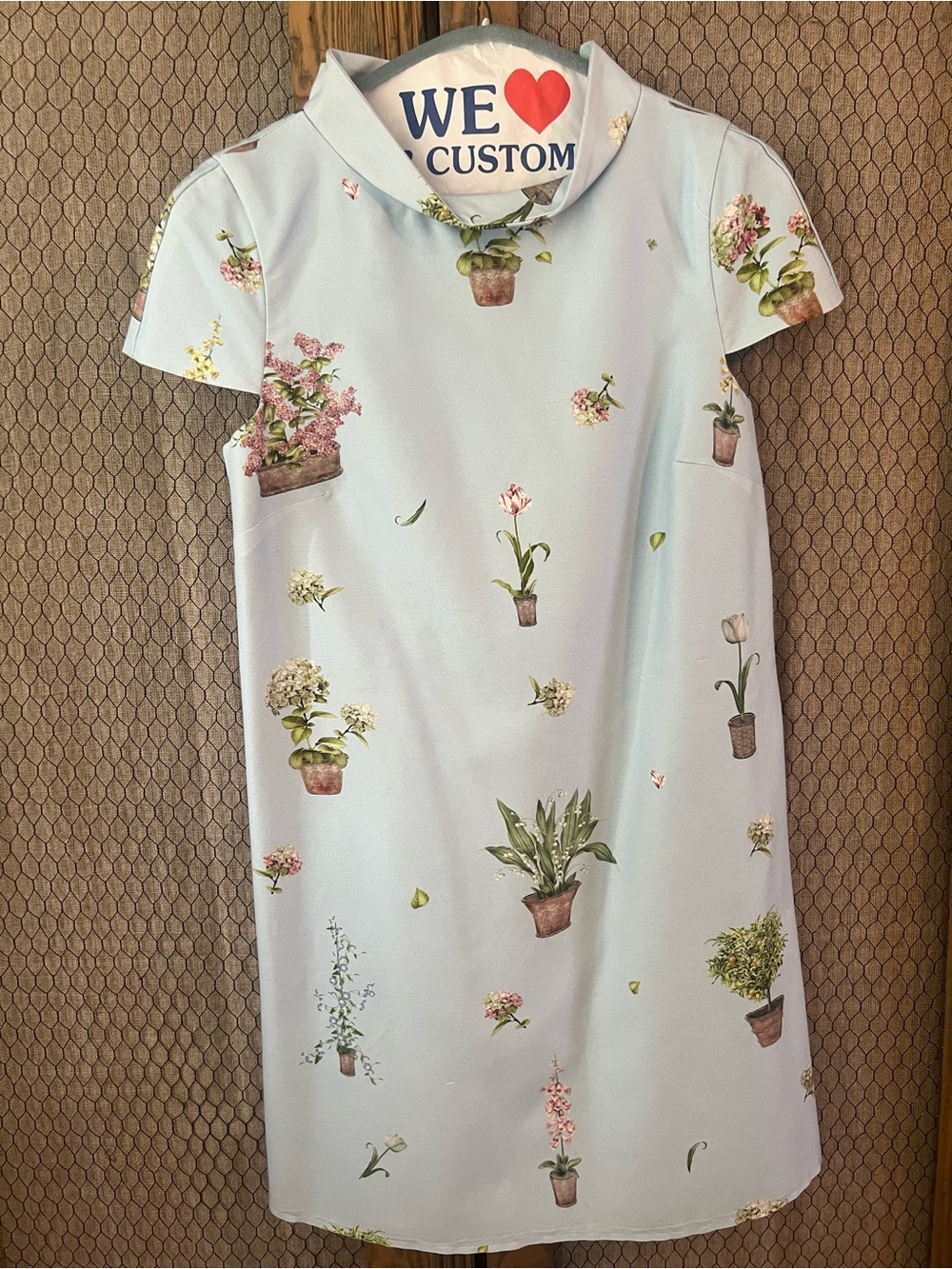 Light Blue Floral Print Shift Dress